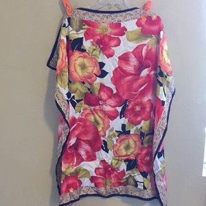 Oscar de la Renta Floral Silk Scarf